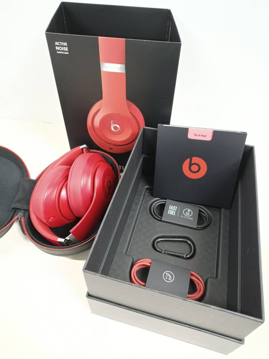 美品】BEATS STUDIO 3/ワイヤレスヘッドホン/レッド Beats レッド