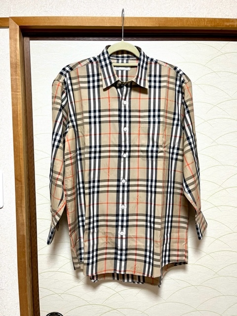 美品 バーバリー Burberrys' ノバチェックシャツ M ベージュ系 【公式