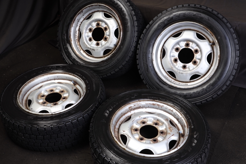 ☆バリ山 215/60R15.5 110/108L LT ホイール付 4本セット 国産ダンロップ