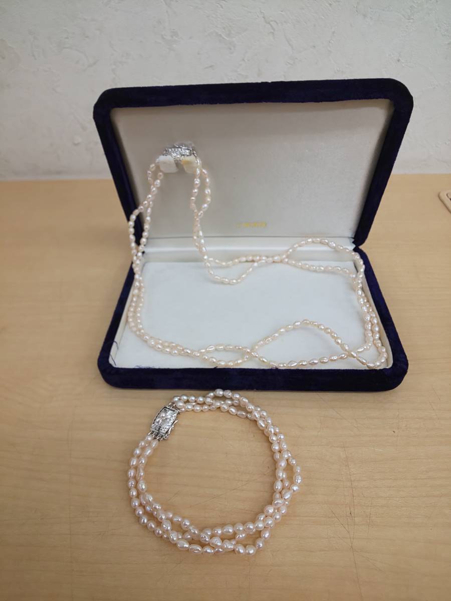 40921◇田崎真珠 TASAKI 艷やかバロックパール 2連ネックレス・3連 