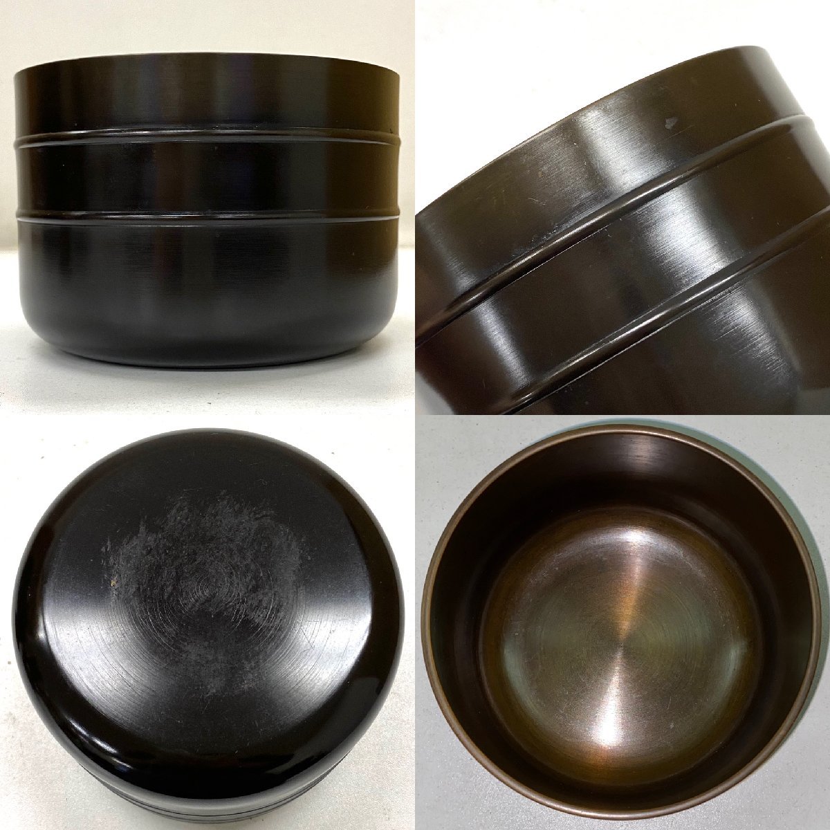 工芸品 □壱□金工師 金谷浄雲 唐銅利休形 皆具/水指/建水/杓立/蓋置