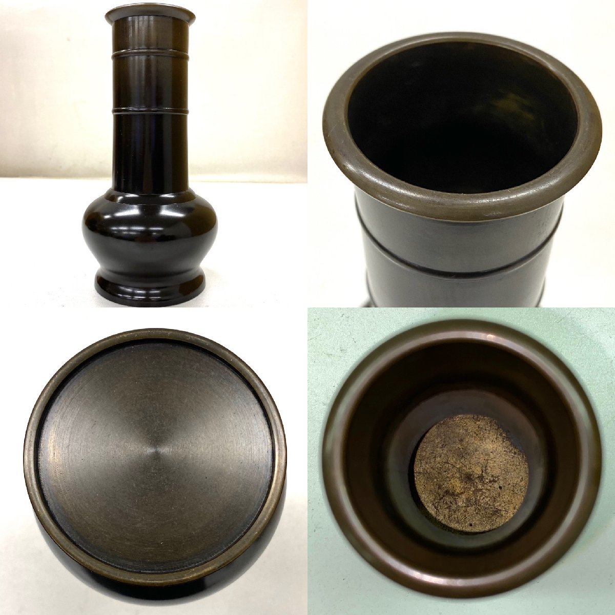 工芸品 □壱□金工師 金谷浄雲 唐銅利休形 皆具/水指/建水/杓立/蓋置