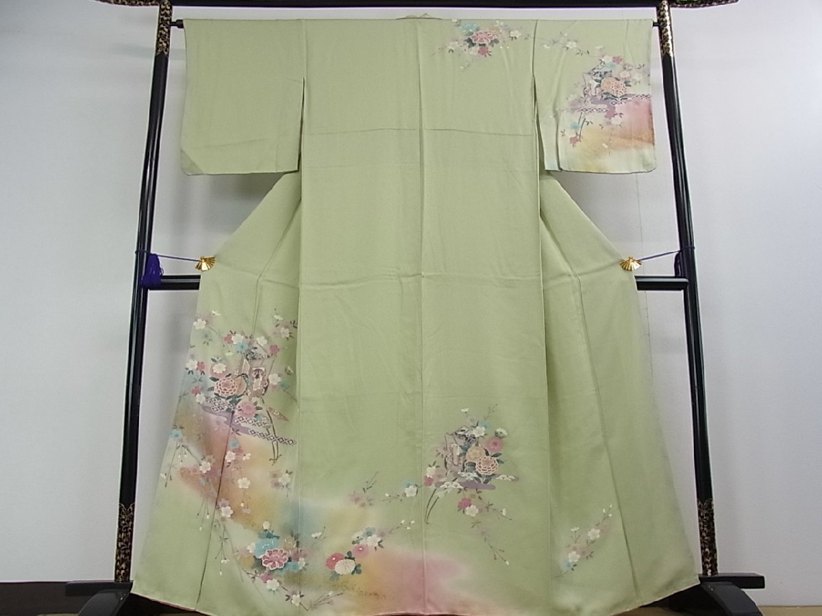 【100%新品，品質保証】 花美人着物 訪問着 京友禅 御所車吉祥花文 暈し染め 金彩 逸品 eee3045(仕立て上がり)｜売買されたオークション情報、yahooの商品情報をアーカイブ公開 - オークファン 仕立て上がり