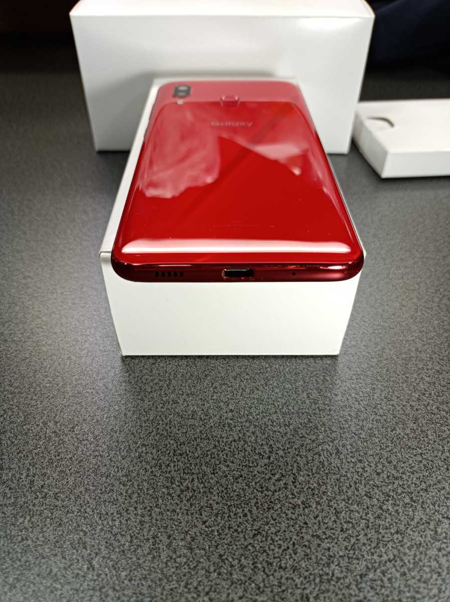 SIMフリー au版 Galaxy A30 レッド（SCV43） 64GB 中古 美品 本体 箱