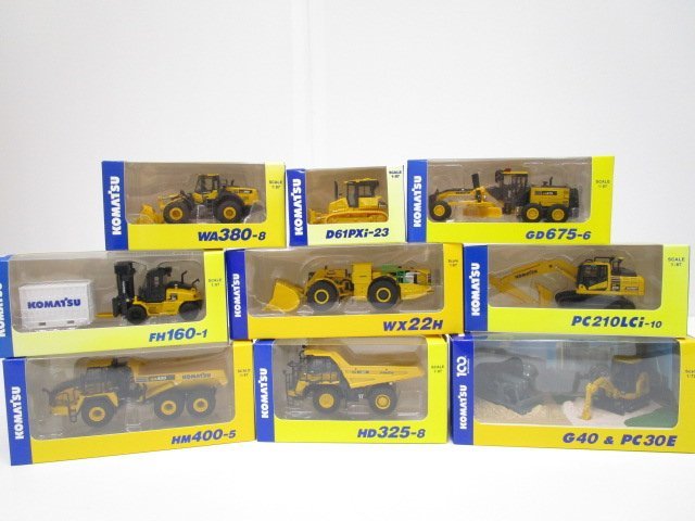 [即日発送] KOMATSU オリジナルミニチュア D61PXi-23/WA380-8/GD675-6/HD325-8/FH160-1/WX22H/PC210LCi-10/HM400-5/G40＆PC30E 計9点 361