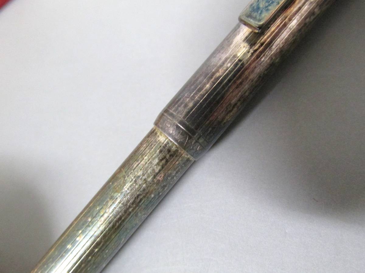 ⑩DUNHILL ダンヒル ボールペン シルバー 銀製 インク ブルー☆USED品