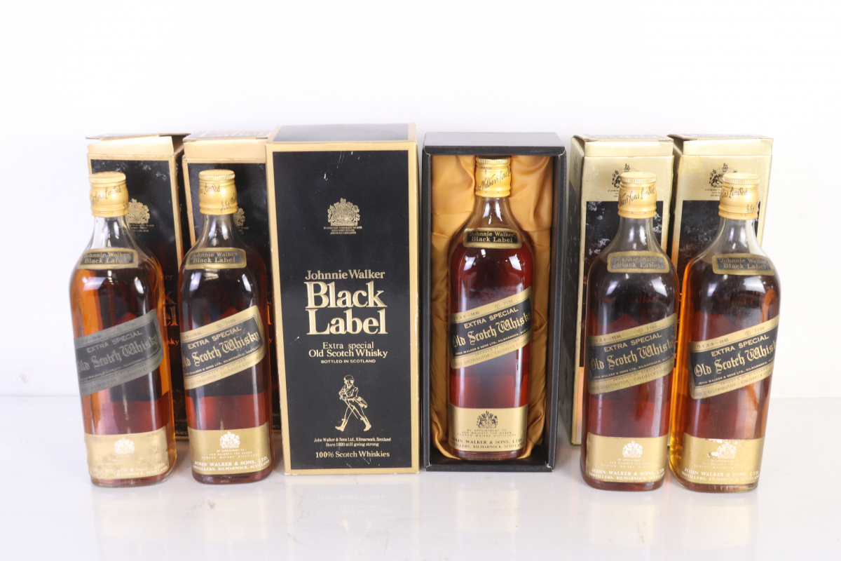 ト葛】 未開栓 5本 まとめ Johnnie Walker ジョニーウォーカー Black