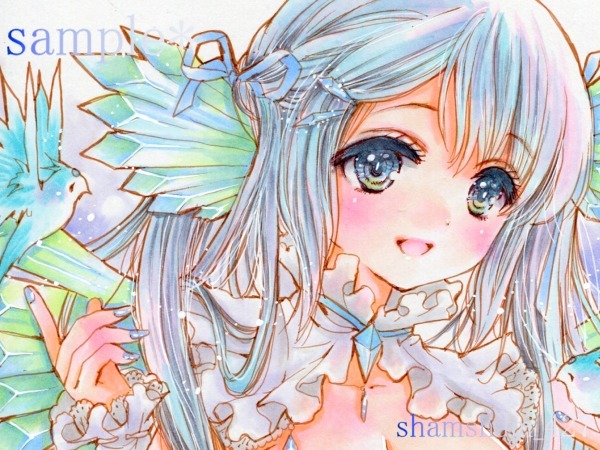 手描きイラスト 天使 色紙 手描きイラスト原画＋オリジナル＋てんし
