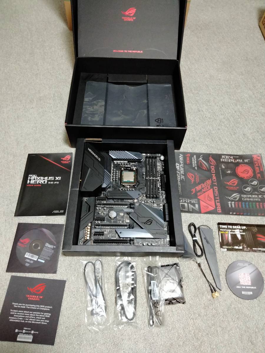 CPU+マザボ+メモリのセット][美品] i7 9700k + asus z390 Maximus xi 