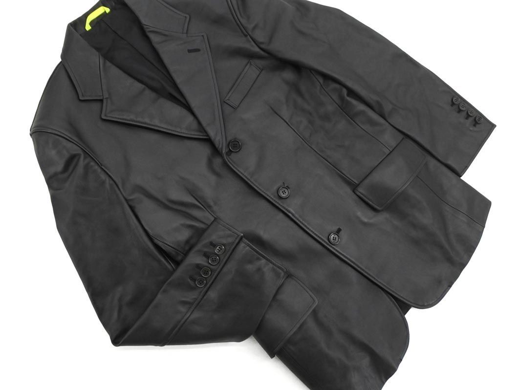 Paul Smith ポールスミス カウレザー テーラード ジャケット sizeM/黒