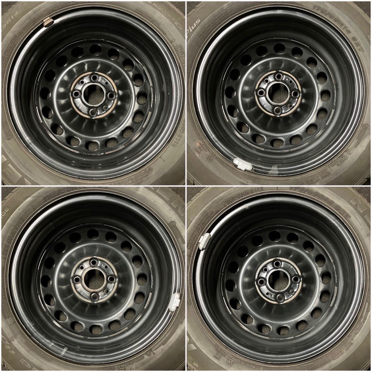 フィアット500 175/65R14 5.5J+35 4穴 PCD98 ハブ58 純正 14インチ 鉄 