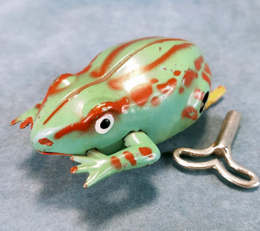 オキュパイドジャパン ネジ巻 4本足カエル ブリキ 作動品 動画あり 