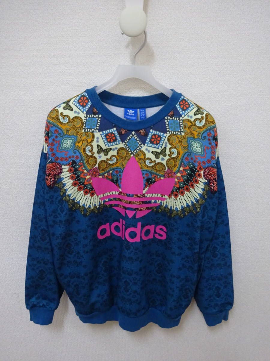 レア/adidas originals×FARM/ヒョウ花柄トレーナー adidas Originals by The Farm Company スウェットトレーナー ジャージ