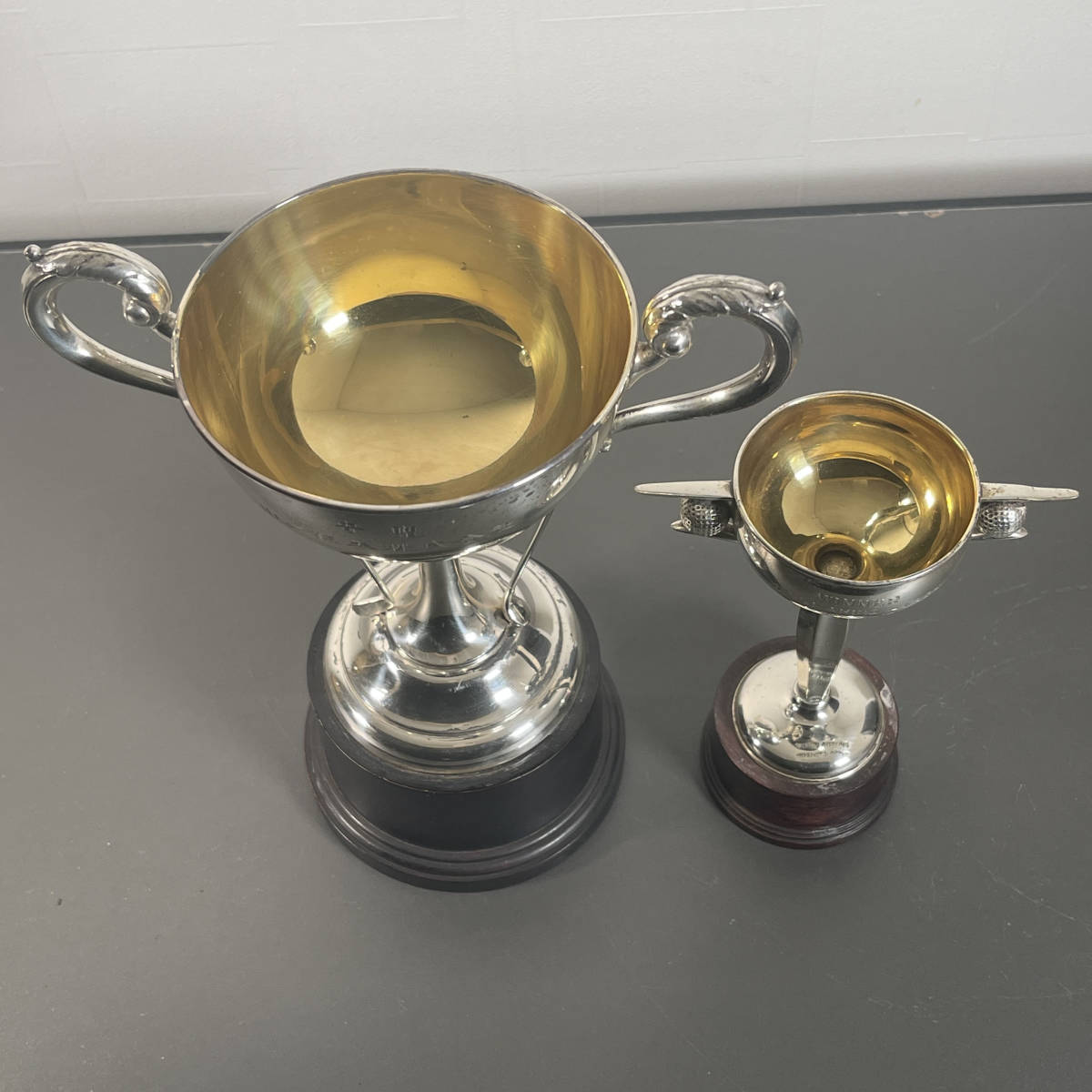 宮本商工 トロフィー 大と小 合計256g Sterling Silver ゴルフ記念品