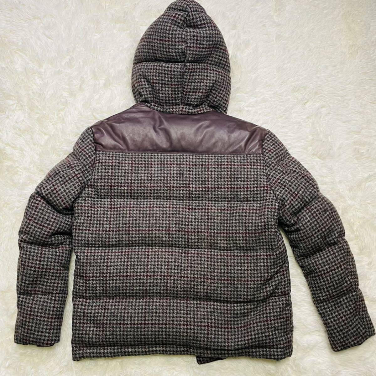 希少】ポールスミス Paul Smith ムーンダウンジャケット ツイード×羊革 