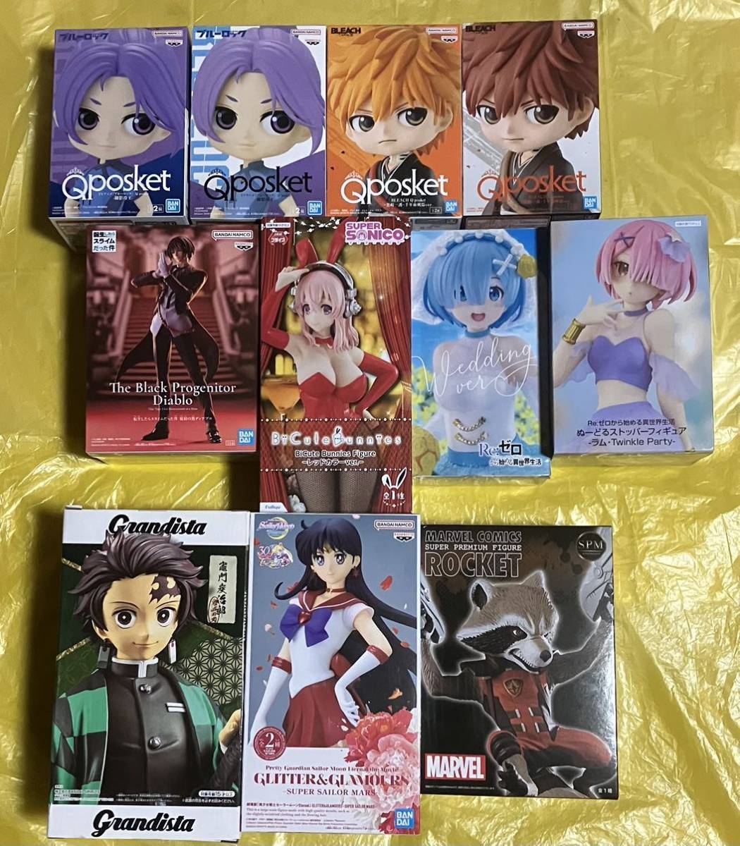 アニメ ゲーム フィギュア 大量まとめ売り Qposket 未開封 未開封 フィギュア 大量 BLEACH Qposket 黒崎一護 ブルーロック すー