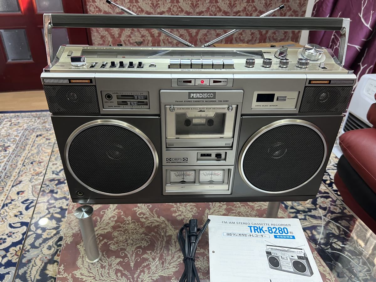 美品！希少な元箱付き HITACHI PERDISCO 日立 パディスコ ラジカセ TRK 