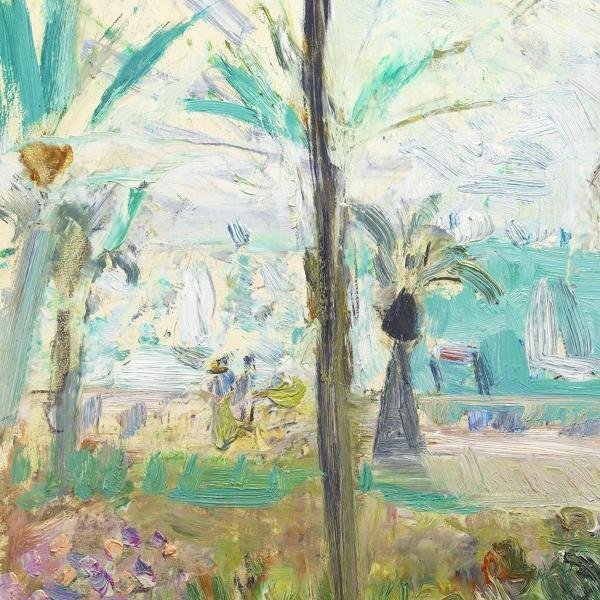 真作】【WISH】山下充「Cannes(カンヌ)」油彩 12号 大作 ◇1981年個展 