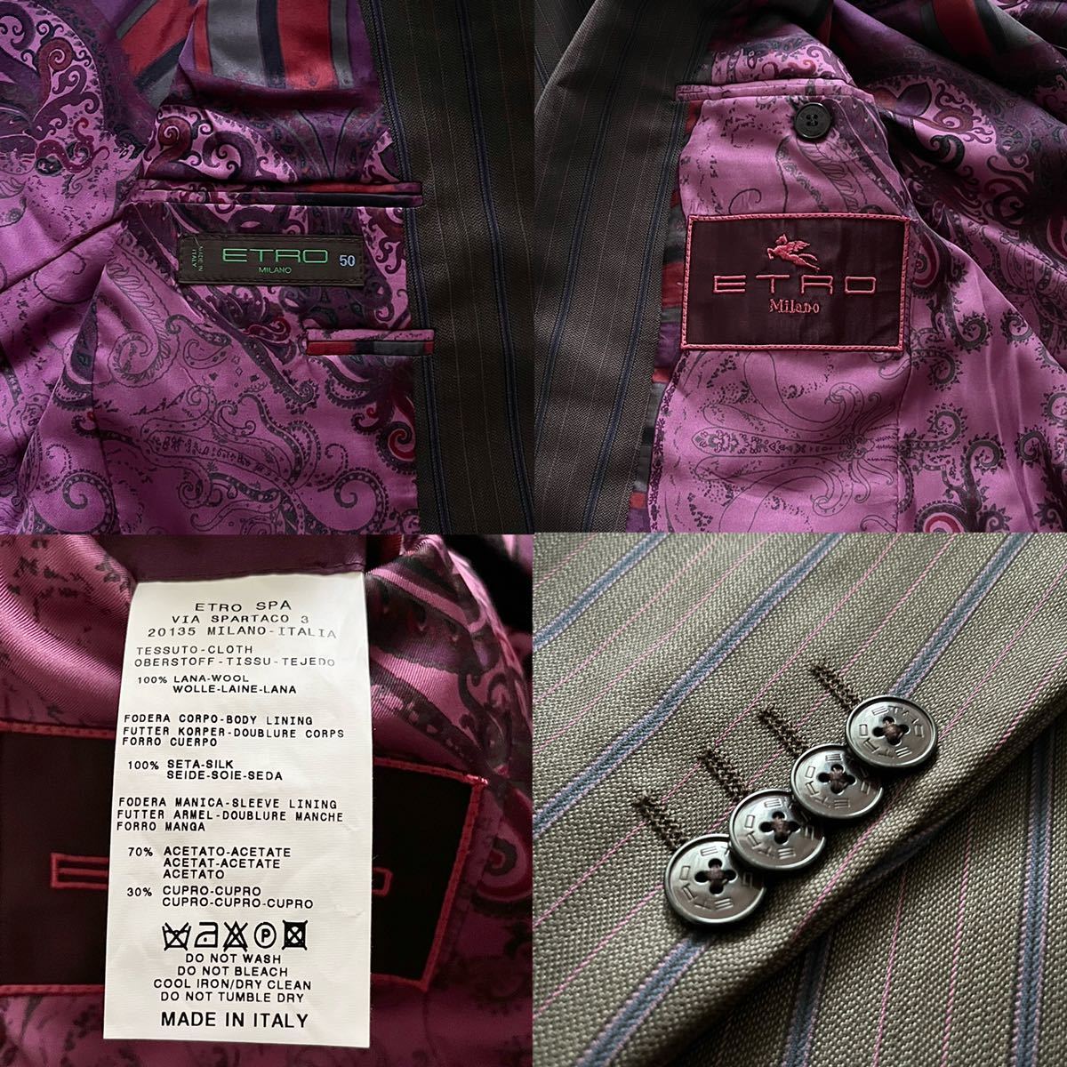 超美品】【最高級】ETRO エトロ セットアップ スーツ ストライプ 