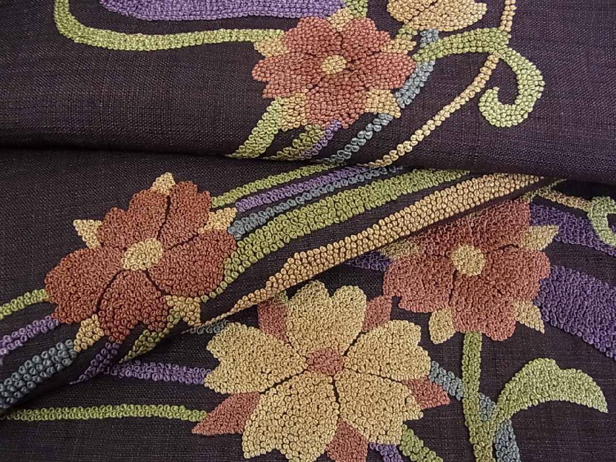 総刺繍 相良刺繍 中国三大刺繍 九寸名古屋帯 塩瀬 平和屋着物○中国三 