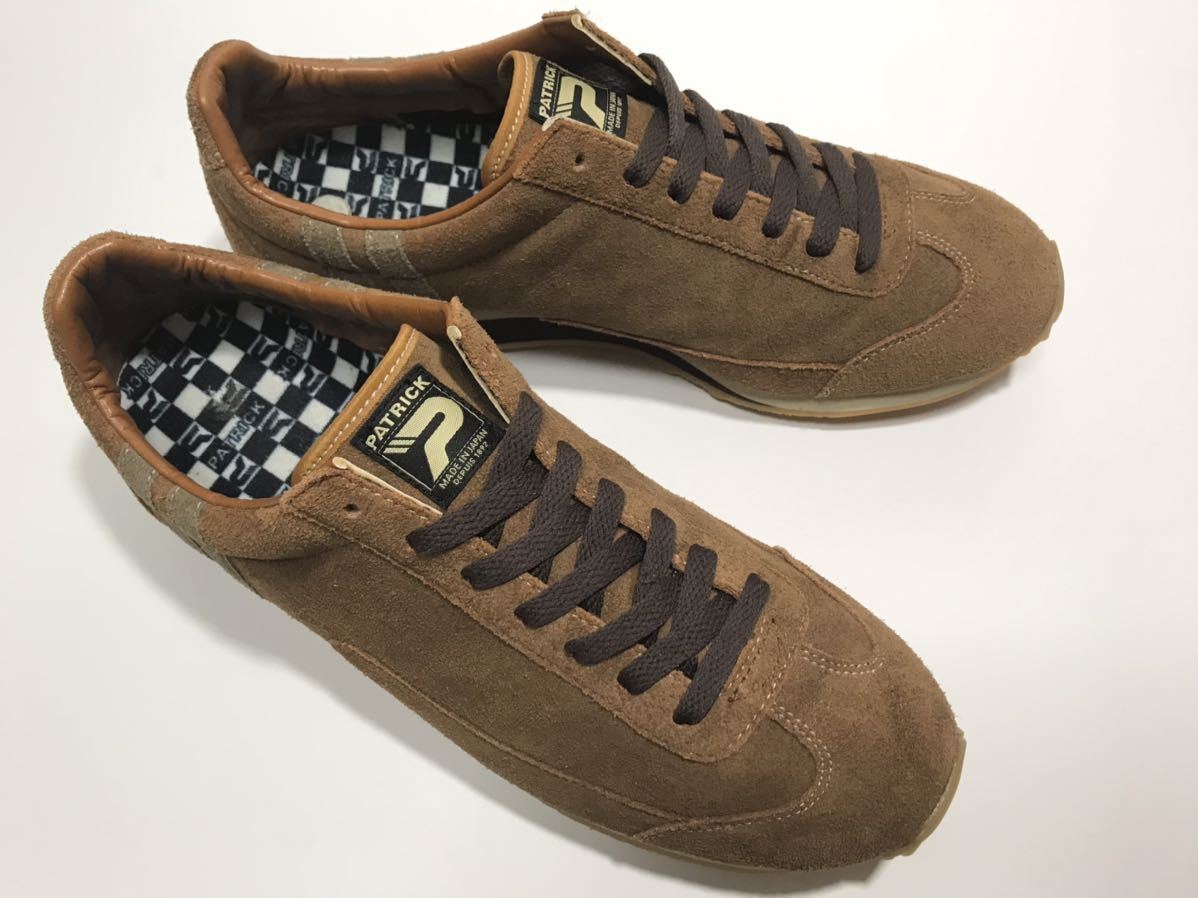 良好!! PATRICK パトリック 日本製 518563 BOSTON Ⅱ BRN ボストン ブラウン スエード 27cm 43 サイズ made in japan ジャパン メイド