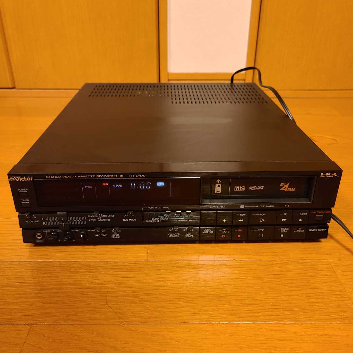 ビクター VHS Hi-Fi ビデオカセットレコーダー HR-D470 通電OK 動作 