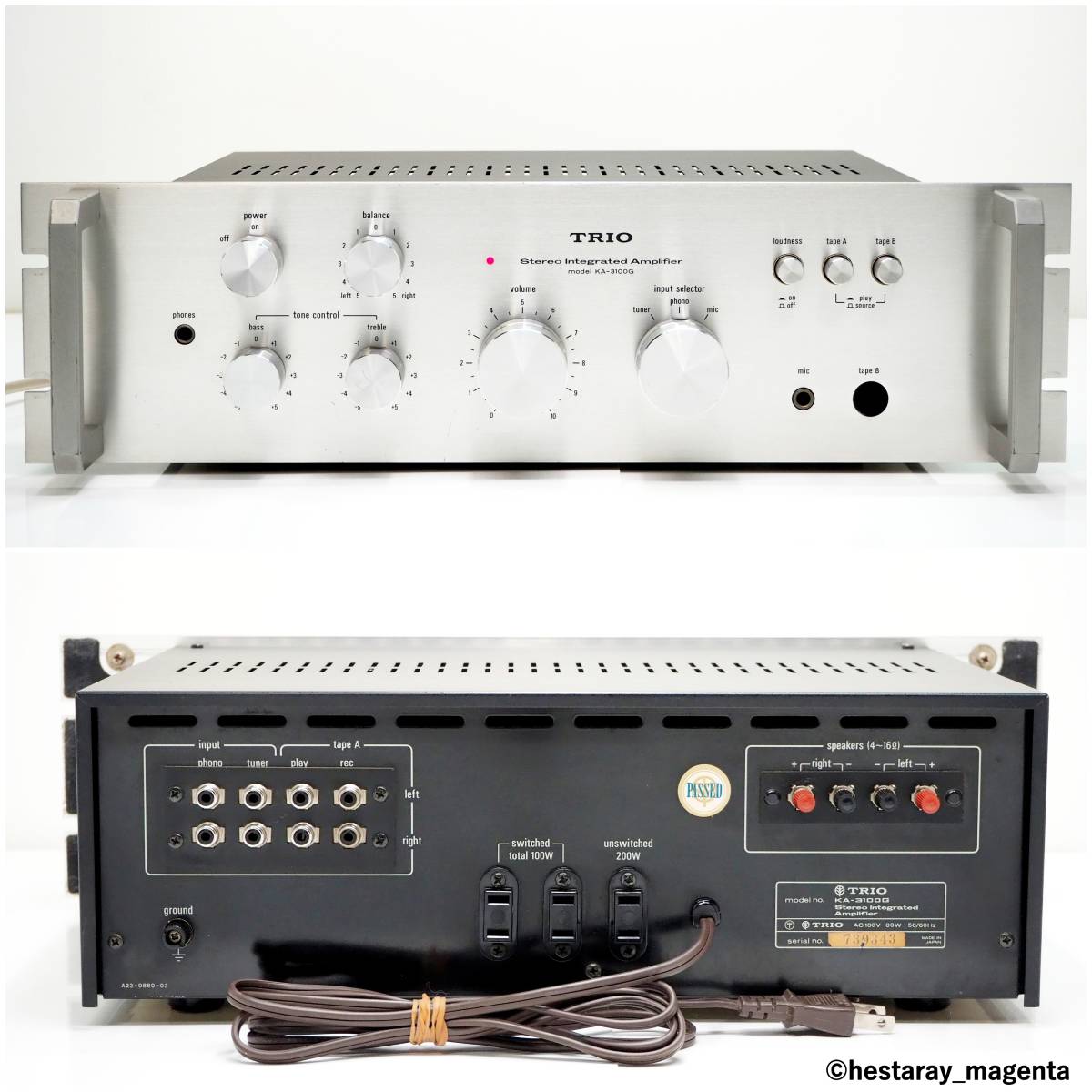 TRIO プリメインアンプ　KA-3100G 音出しOK TRIO プリメインアンプ KA-3100G 音出しOK 【公式通販】