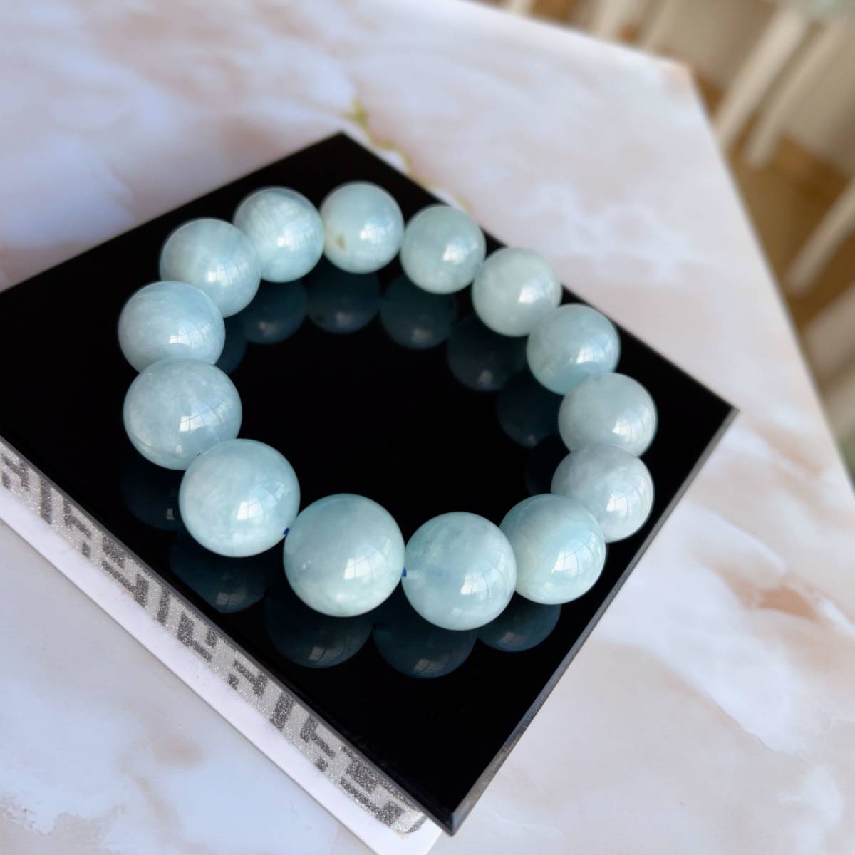 ☆アクアマリン☆ブレスレット☆パワーストーン☆天然石☆ラッピング袋付き☆プレゼントにも 15BR122001