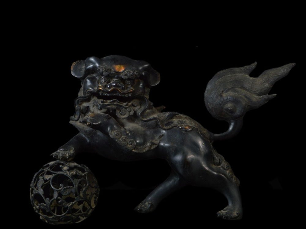 古銅 玉取獅子香炉 明時代 Yahoo!オークション - 「古銅獅子香炉」の
