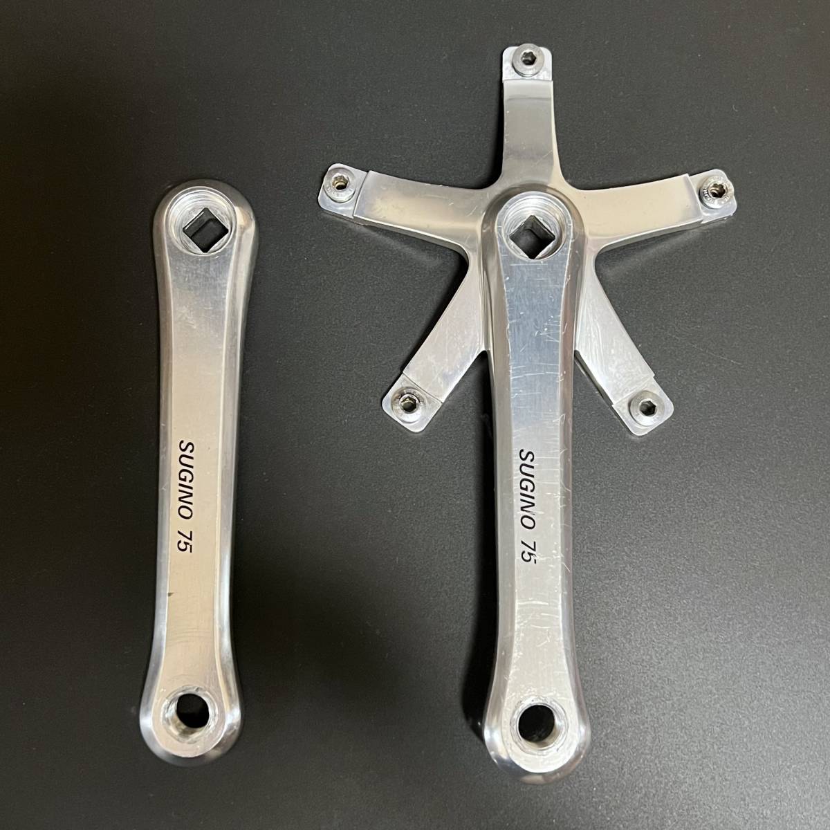 0 旧ロゴ 165mm ピスト用クランクセット 中古 1 旧ロゴ SUGINO75