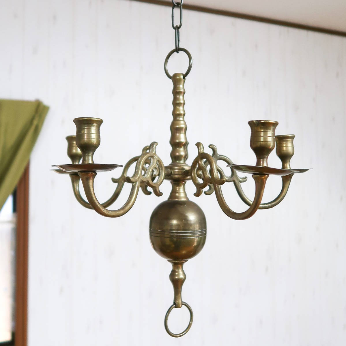 1880‐1930年オランダ 銅製キャンドルホルダー シャンデリア 照明器具 インテリア アンティーク/ビンテージ家具雑貨 オランダフランス 421