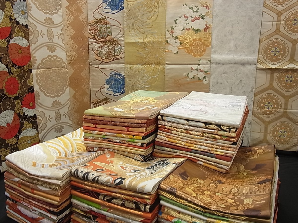 着物屋こころ□1円 袋帯 西陣織 まとめて100点 全て正絹 未使用品あり  