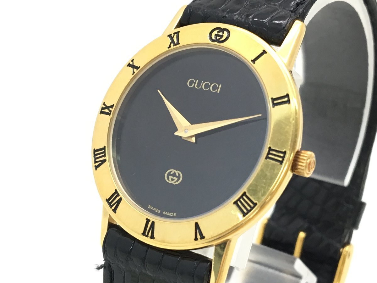 GUCCI グッチ - シェリー 電池新品 メンズ腕時計の GUCCI 3000J 