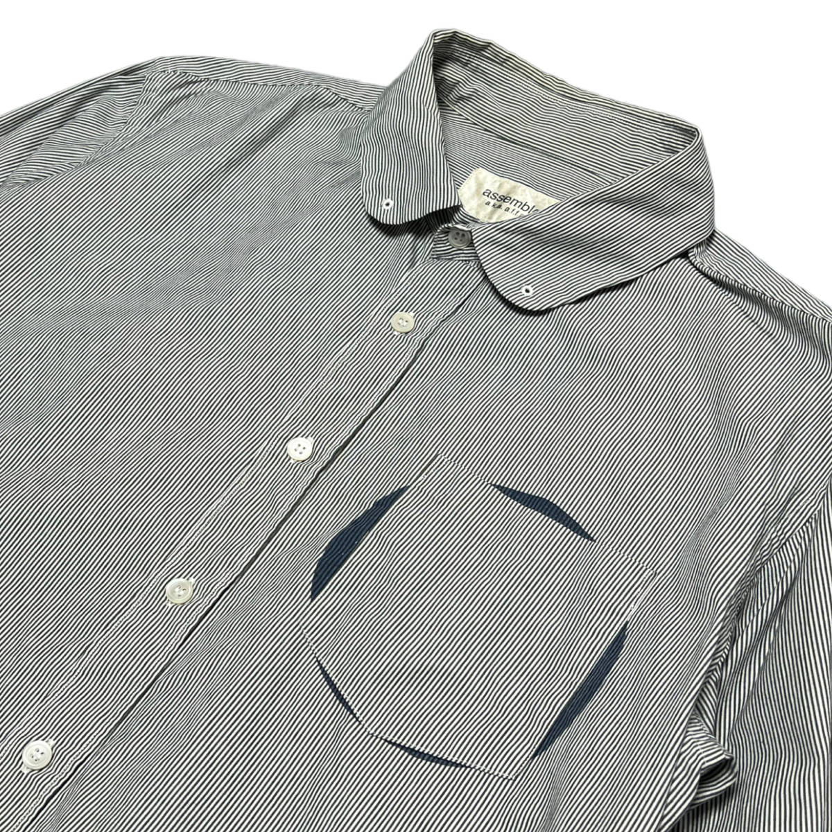 AFFA ストライプアナーキーシャツ ブラック/ホワイト size:L /アンダー 