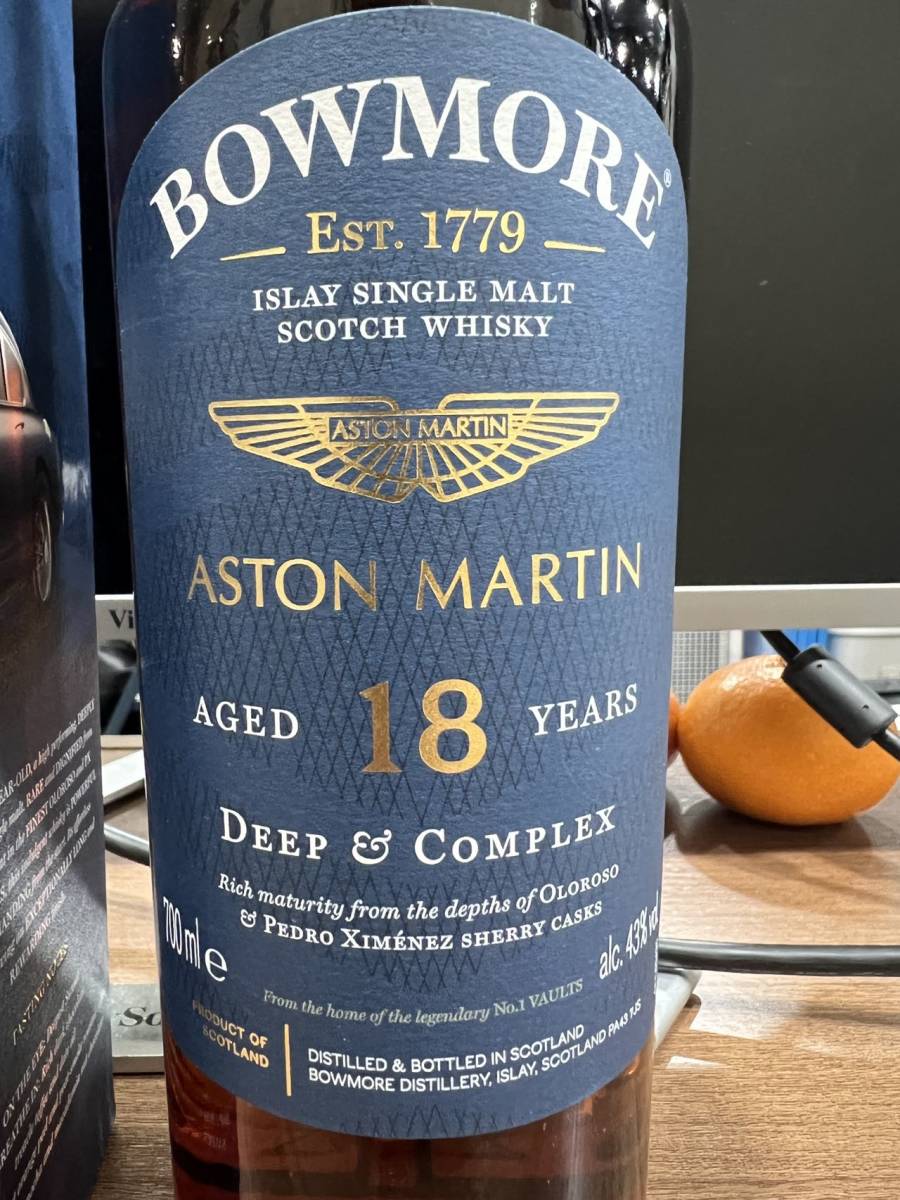 超希少 旧ラベル 国内未発売 Bowmore ボウモア アストンマーチン 18年 未開封