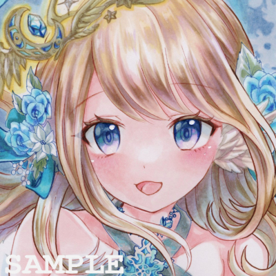 同人手描きイラスト◇オリジナル・創作 雪夜の天使◇A4(手描きイラスト