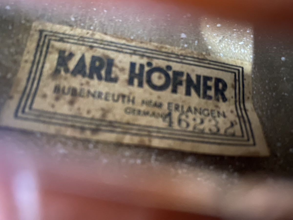 KARL HOFNER 46232 ヴァイオリン　カールヘフナー バイオリン PAESOLD 弓 ハードケース付き Karl バイオリン 4&frasl;4 楽器、器材 08KARL 0