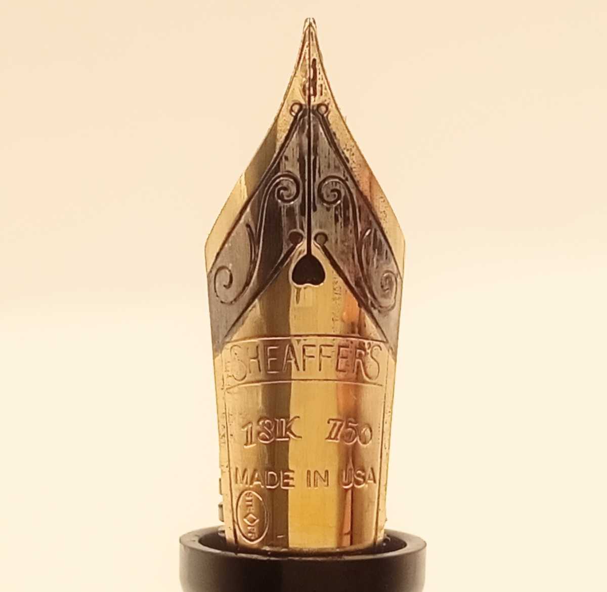 SHEAFFER シェーファー 万年筆 ペン先 18K 750 刻印 ブルー 文具 筆記 