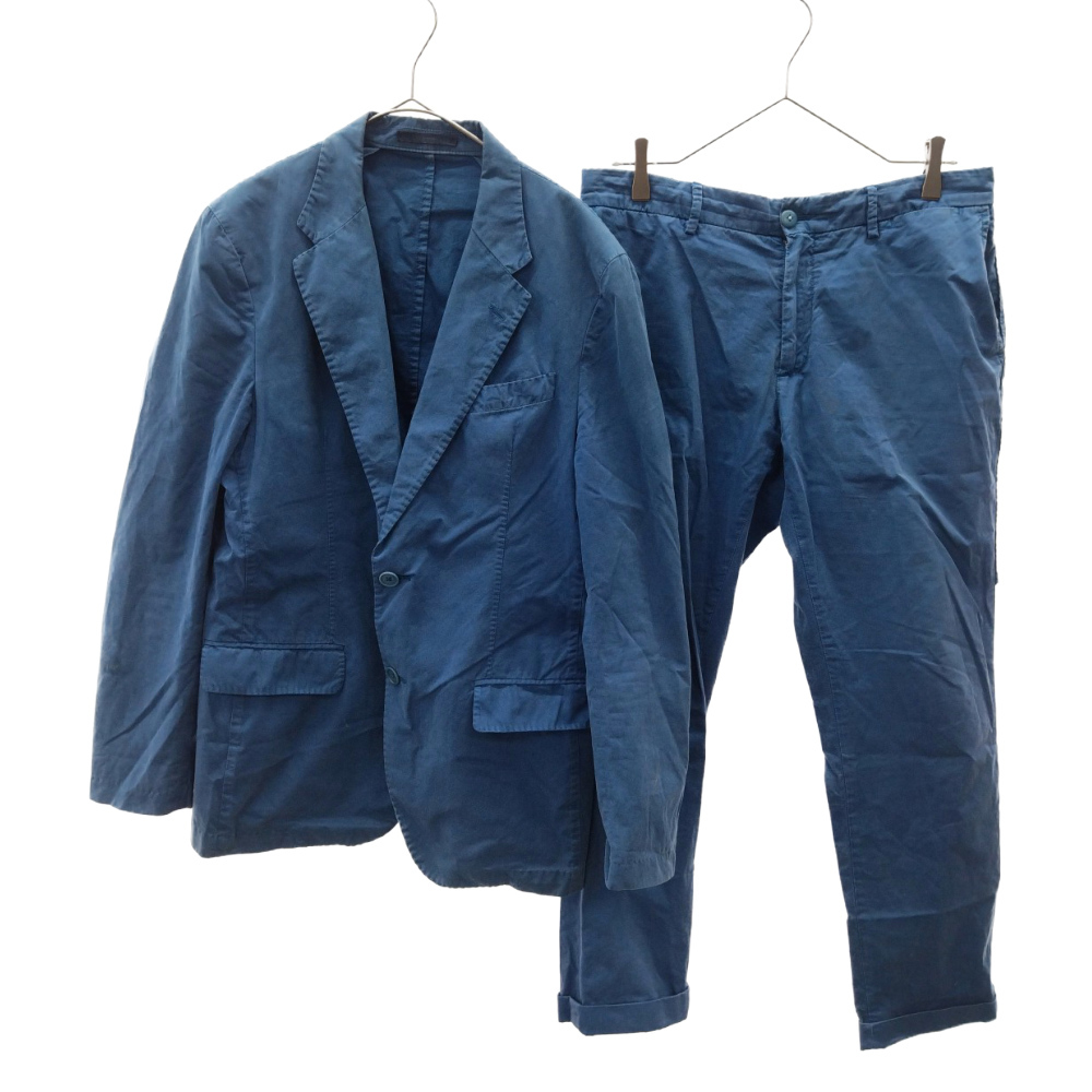 ランバン セットアップ スーツ 2B テーラードジャケット テーパードパンツ ブルー