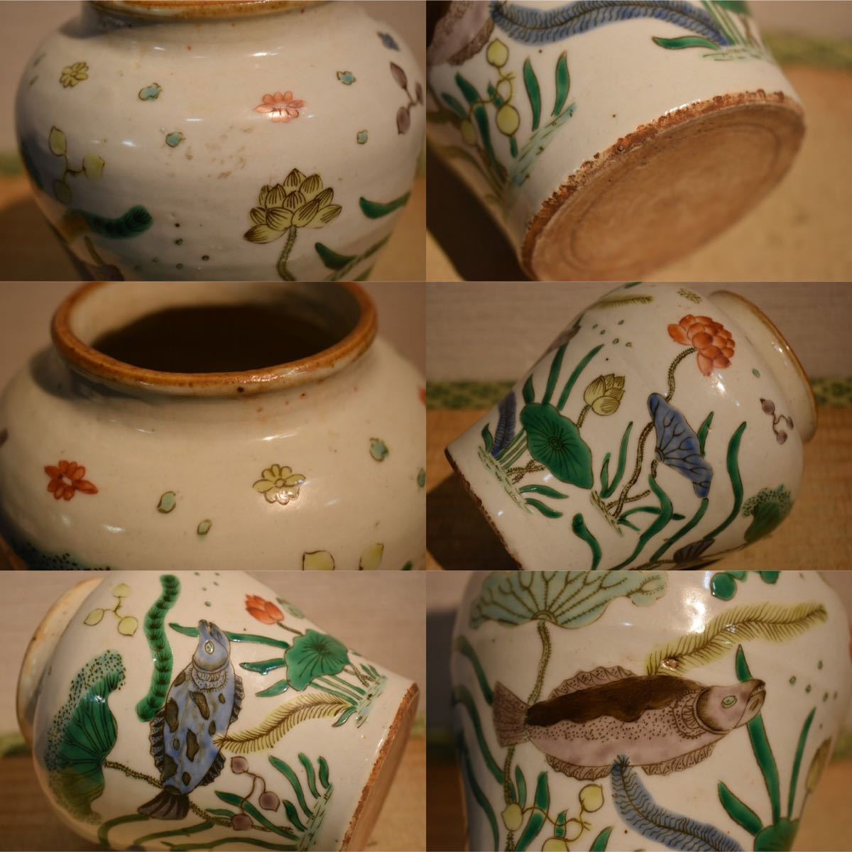 中国美術。五彩魚藻紋壺。 【公式通販】