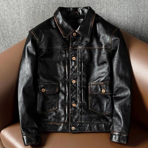 冬季美品☆ドライビングコート レザージャケット ブラック カーコート ブレーキマン イタリアンレザー 馬革 