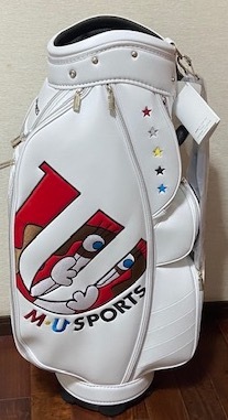 ☆未使用☆MUスポーツ 703H1110 キャディバッグ WHT (ホワイト) 9.0型/軽量3.7kg /レギュラーソール