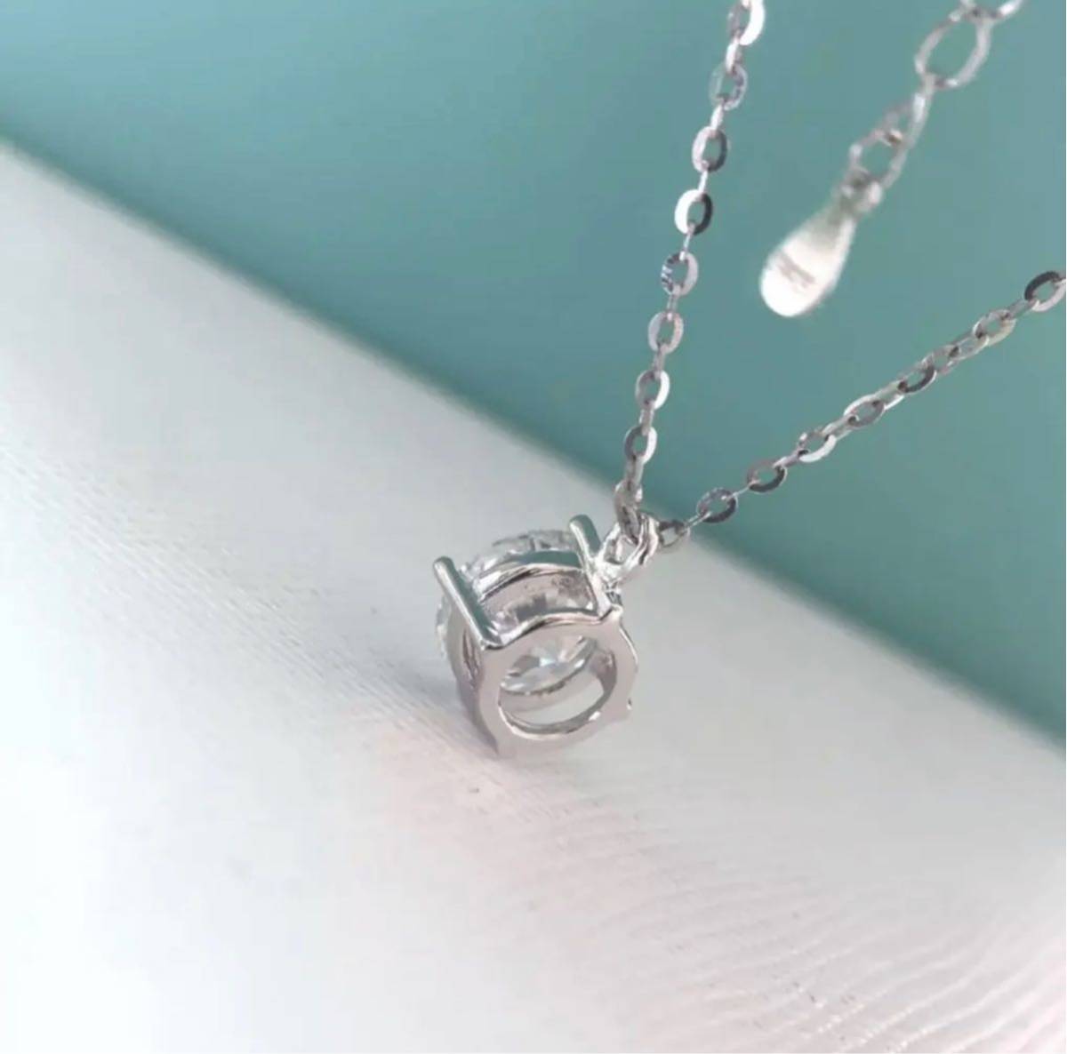 2ct】4爪 最高品質 人工ダイヤ モアサナイト 一粒ダイヤ ネックレス 