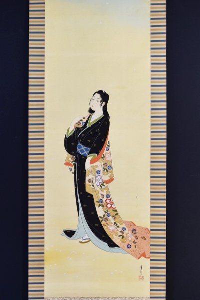 【鑑定書付】白伯驊「仕女図」 四尺中堂掛軸 宣紙装裱済 175×70cm Yahoo!オークション 美 - | 愛知 模写1円開始伝来ek2593〈岳堂〉名古屋祭図