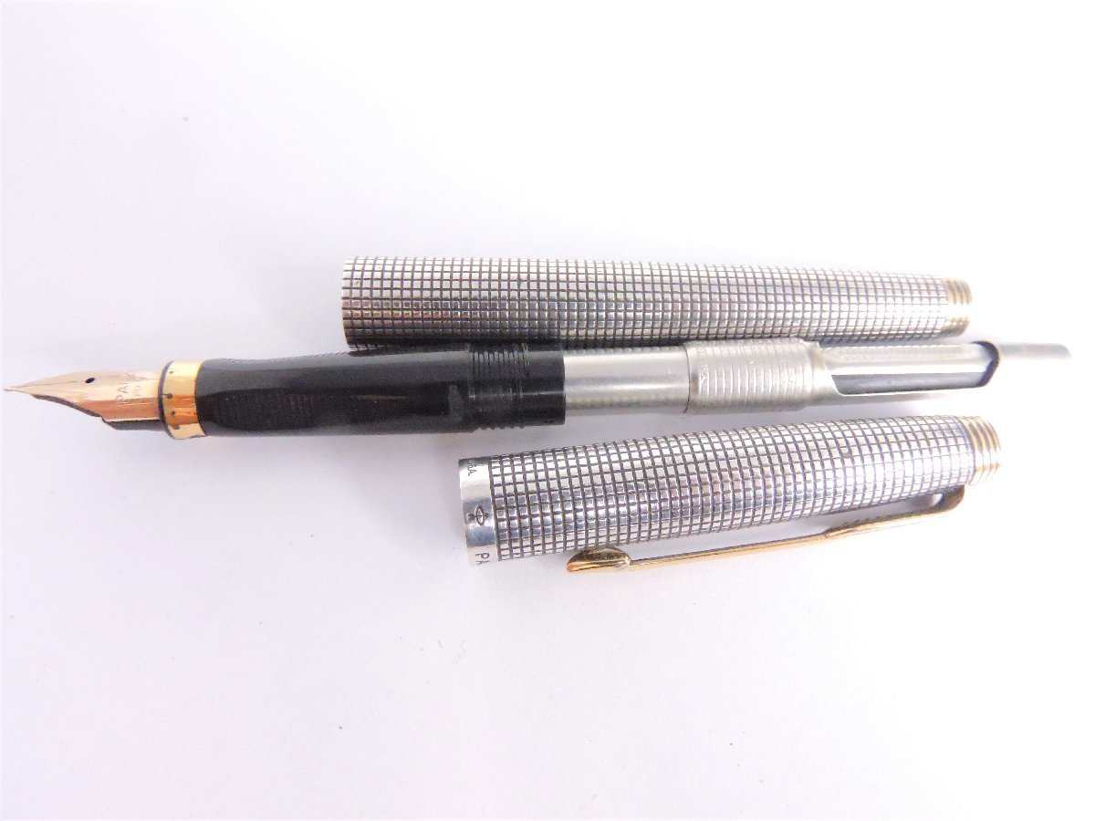 正規品 パーカー PARKER スターリングシルバー 銀製 万年筆 ペン先14K