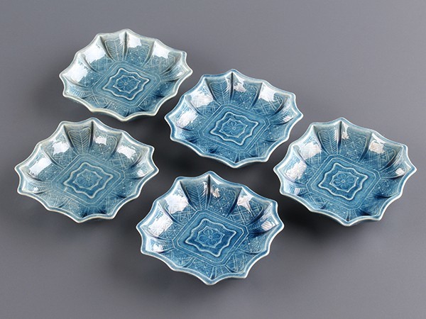 美】古美術品 時代 珉平焼 青釉 小皿 5客 c309 2026年