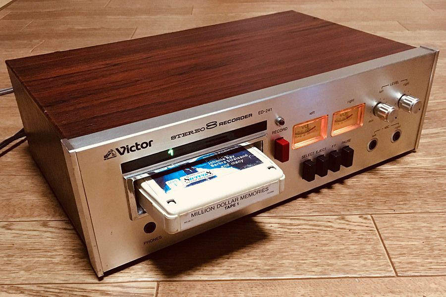 ◆8トラック・デッキ(8トラ)◆VICTOR STEREO 8 RECORDER ED-241ウッドキャビネット (録音再生良好/フル装備完動品)◆
