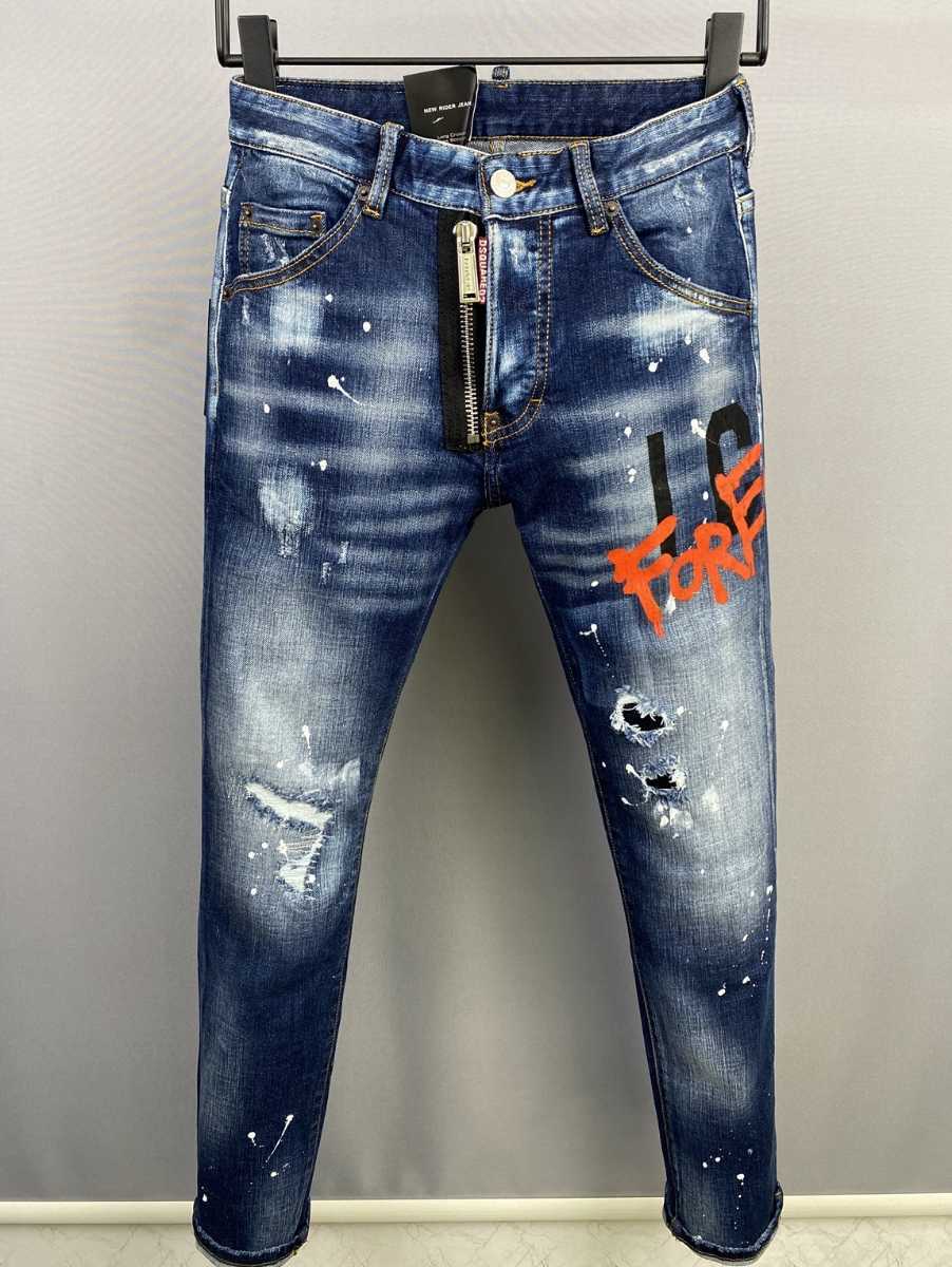 新品未使用 Dsquared2 size48 デニム ストレッチ ダメージ ディースクエアード 9828