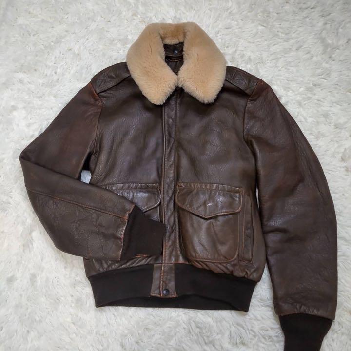 Schott ショット レザージャケット ブラウン36 革ジャン 中古・古着