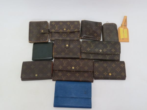 hawi9178-2 621 LOUIS VUITTON ルイ ヴィトン モノグラム ポルトトレゾール 長財布 二つ折り財布 ネームタグ まとめて